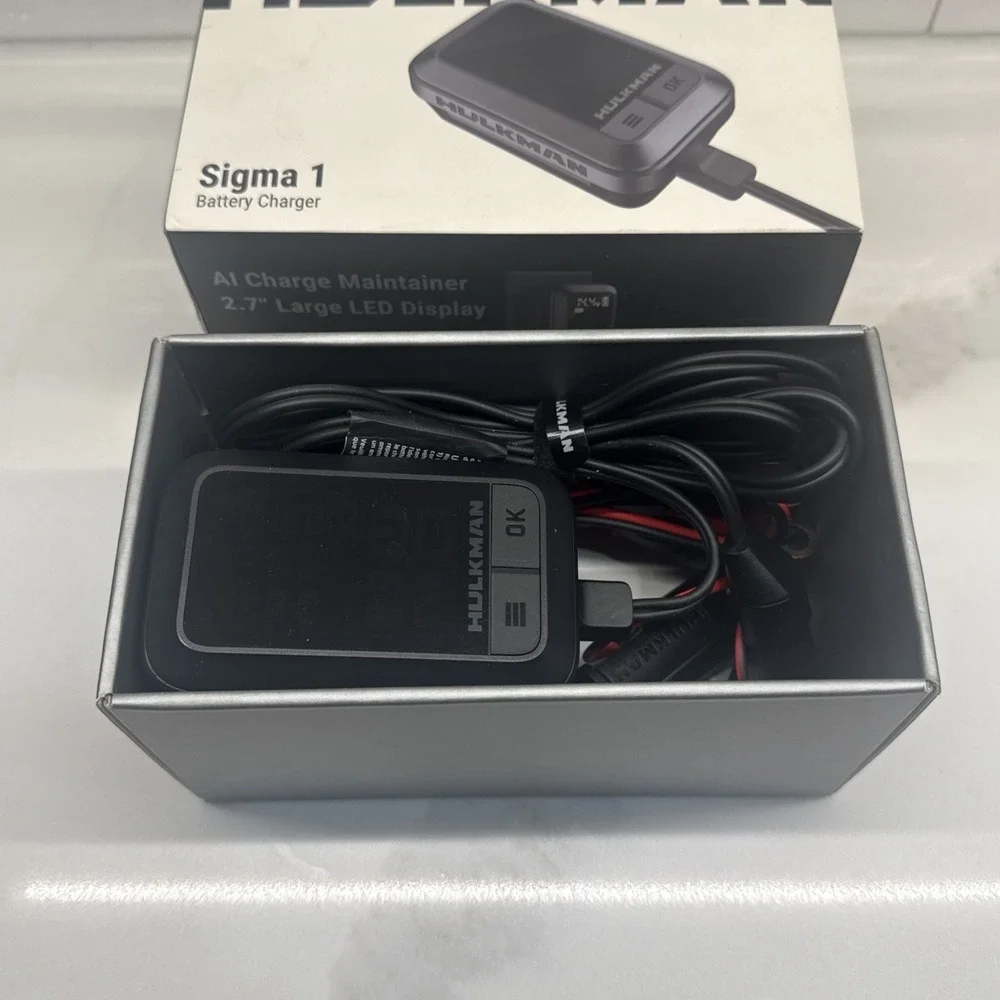HULKMAN Sigma 1 Car ATV Boat Battery Charger - 1A 6V/12V Automatic Smart Trickle